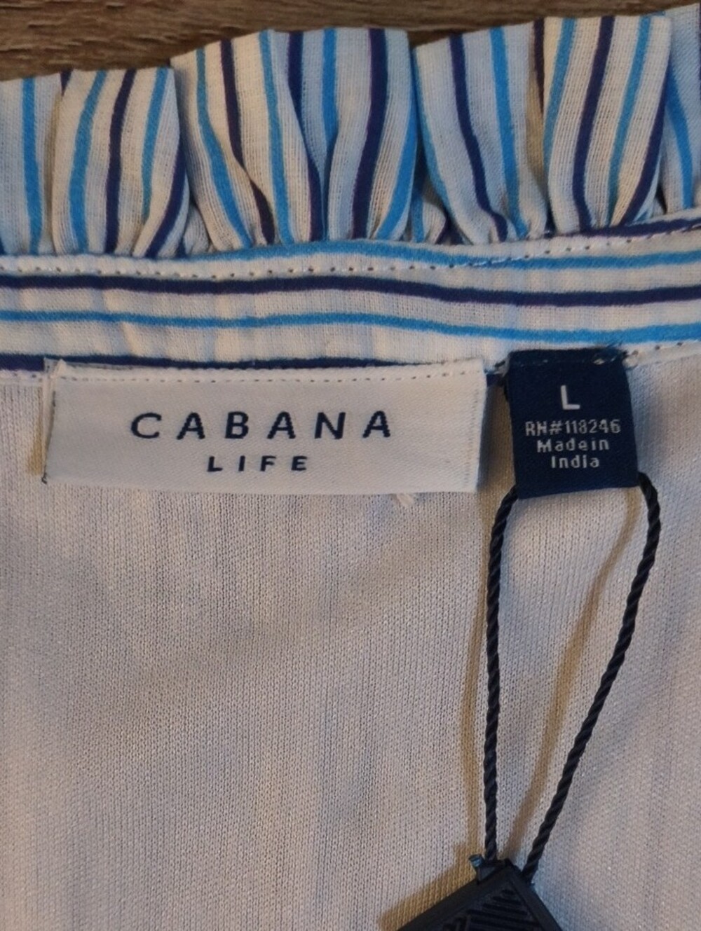 Cabana Life Blue & White Striped Midi Dress with Border Print - Picture 2 of 5